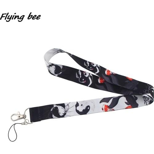 Flyingbee Koi Yin And Yang Keychain Tags Strap Neck Lanyards For Key ID Card Pass Gym Phone USB Badge Holder DIY Hang Rope X1402