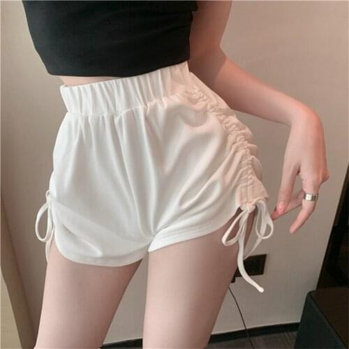 Casual Women Short Pants Solid Simple Drawstring Summer Running Elastic Waist Loose Home Fashion Streetwear Sexy Ladies Pant