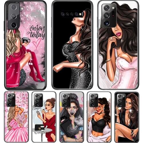 Fashion Girl Baby For Samsung Galaxy S21 S20 FE Ultra S10 S10E Lite 5G S9 S8 S7 S6 Edge Plus Phone Case