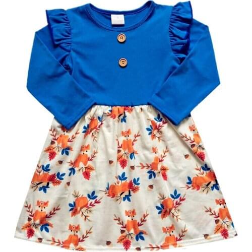 Baby Girl Children Clothes Party Halloween Dress With Print Dress Girls Long Sleeve Cotton Kids Clothing Boutique Girls Dresses