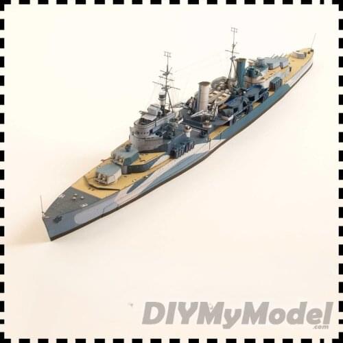 DIYMyModeI British Light Cruiser Belfast 1:400 DIY Handcraft Paper Model Kit Handmade Toy Puzzles Gift Movie prop