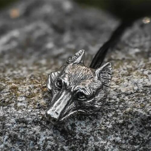 EYHIMD Vintage Viking Stainless Steel Wolf Pendant Nordic Amulet Jewelry