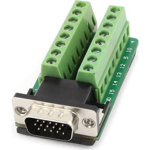 D-SUB DB15 VGA Male 3Row 15Pin Plug to Terminal PCB Board Connectors