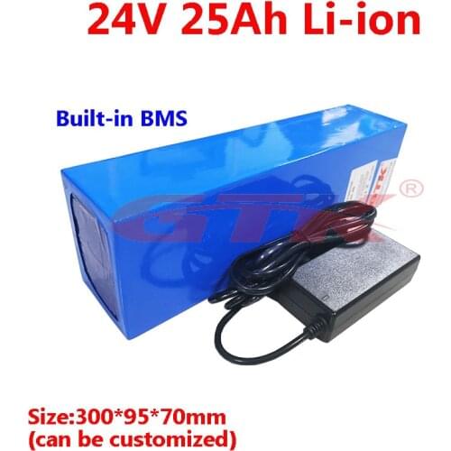 GTK 24v 25ah lithium ion battery pack li-ion bateria 24 with BMS for 250w 500w electric bike motorcycle scooter + 3A charger