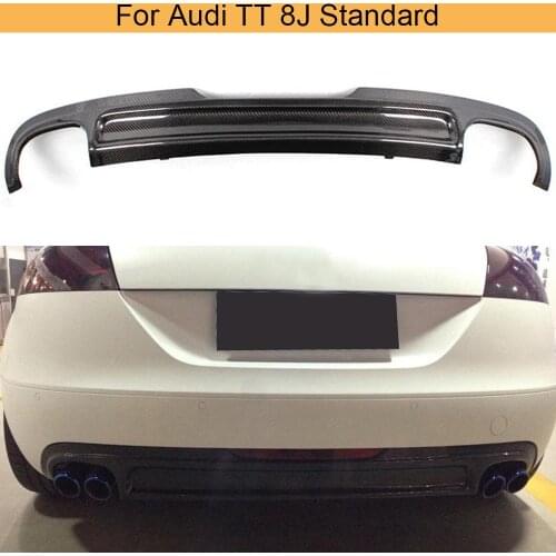 Carbon Fiber Rear Bumper Diffuser Lip for Audi TT 8J Standard Bumper 2008-2010 Not for US Car Rear Bumper Diffuser Lip Black PU