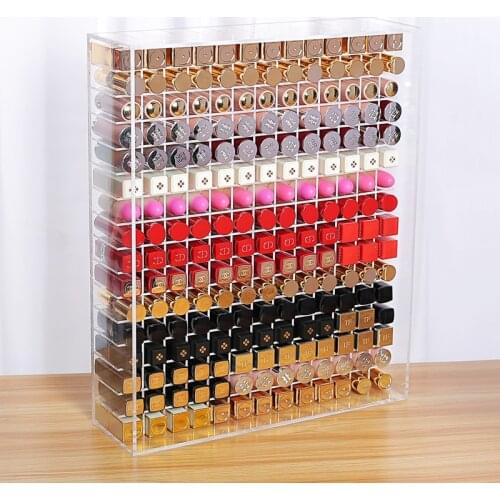 Lipstick storage box acrylic net red storage large multi-lattice lipstick box lip glaze rack