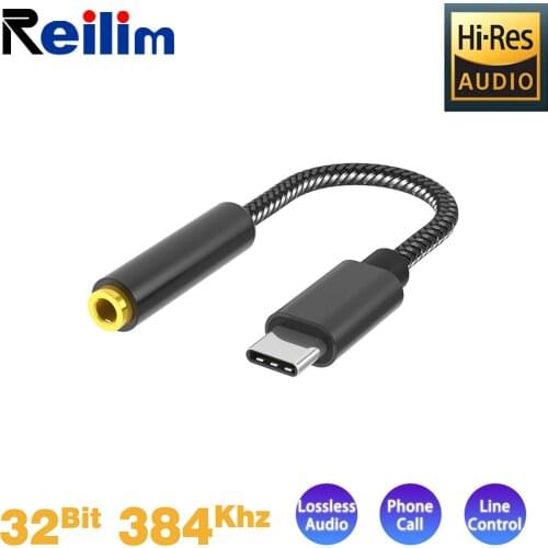 USB C to 3.5mm Headphone/Earphone Jack Cable Adapter Type C 3.1 Male Port to 3.5 mm Female Stereo Audio HIFI AUX Digital DAC