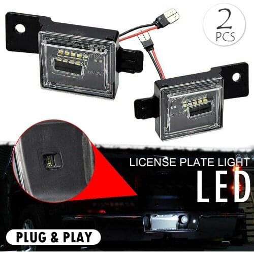 Mayitr 2pcs 12V Car Bright White 15 LED License Plate Lights Fit For Silverado GMC Sierra 1500 2500 3500 2014-2021 Parts