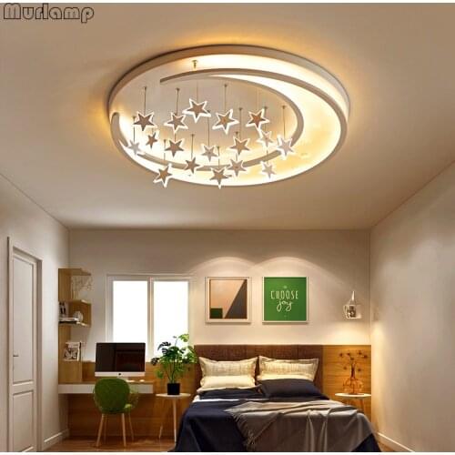Murlamp modern childrens room bedroom living room home decoration LED star with moon ceiling chandelier 90-260V
