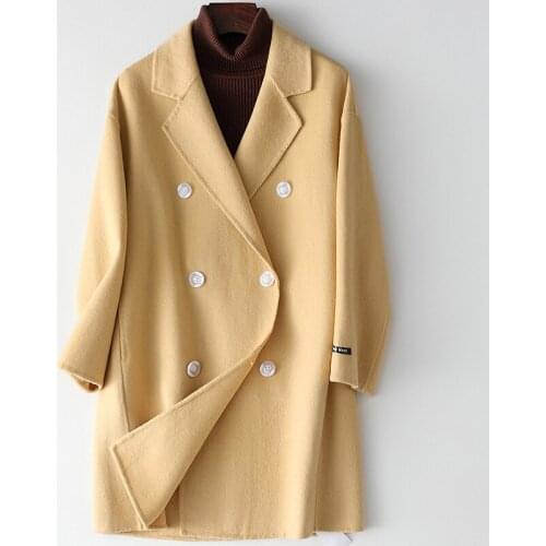 New Fashion Double-sided Woolen Coat Womens New Style Woolen Coat Spring and Autumn Loose Long Womens Coats