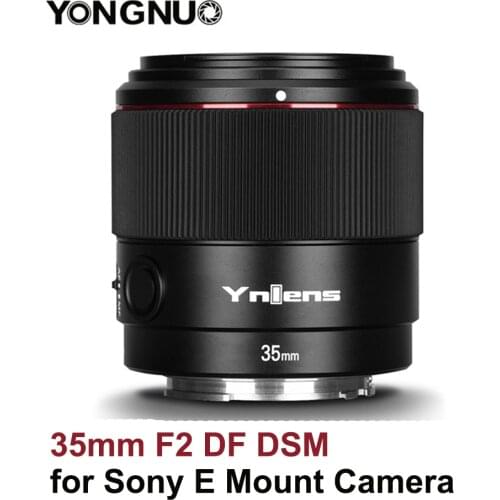 Yongnuo 35mm F2 YN35mm F2S DF DSM Lens Sony E mount Full Frame AF Len for Sony E Camera A7II A7RII III A7SII A6300 A6500 A6600