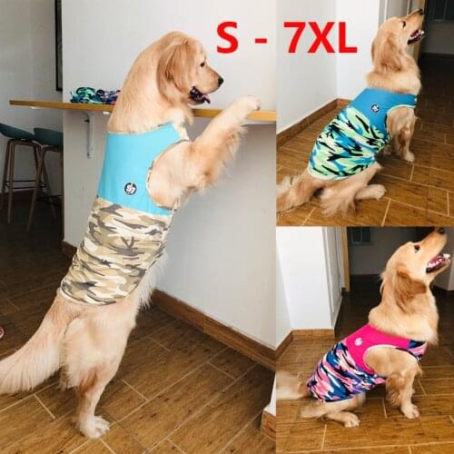 Pet Clothes Coat Summer Vest Pet Teddy Pullover Small-Medium Dog Cotton Printed Jacket Costume Golden Retriever Big Dog T-Shirt