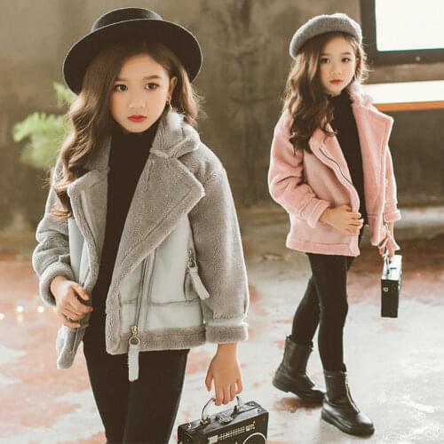 Girls Winter Fake Fur Coat Winter Warm Girls Kids Casual Coats Children Clothing Overwear