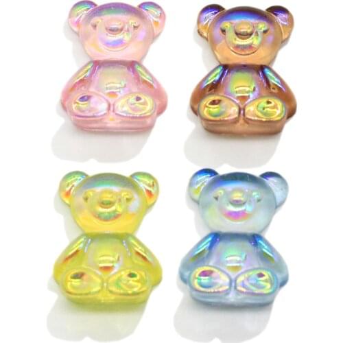 Resin Bear Charms Flatback Gummy Bear Cabochon Hot Earring Pendants For DIY Key Chain Accessories