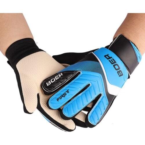 Professional Double Protect Soccer Goalie Gloves Full Finger Hand Protection Children Kids Wearable Anti-Slip Goalkeeper