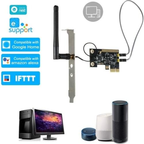 EWeLink Mini PCI-e Desktop PC Remote Control Switch Card WiFi Wireless Smart Switch Relay Module Restart Switch Turn On/OFF