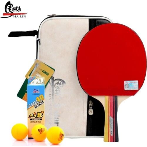 5 Star Offensive Ping Pong Racket Poplar Wood Straight Horizontal Grip Table Tennis Paddle for Beginner and Advanced Club Player