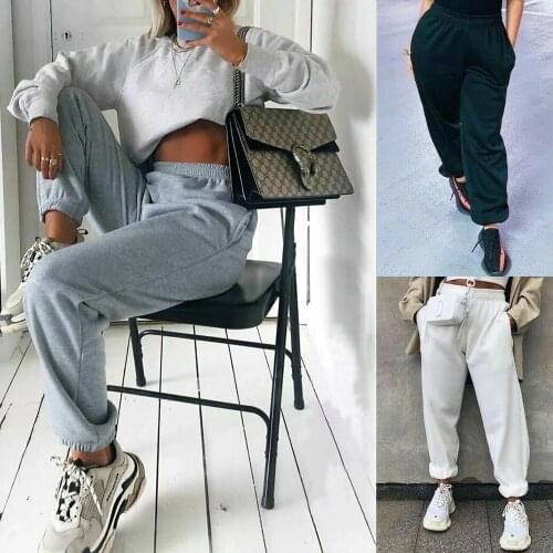Gray Sweatpants for Women 2021 Autumn New Baggy Fashion Oversize Sports Pants Balck Trousers Female Joggers Streetwear