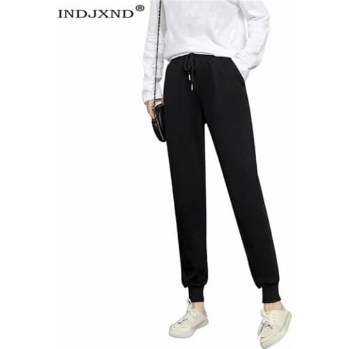 INDJXND New Men Women Joggers Elastic Waist Trousers Casual Pants Sweatpants Fitness Workout Drawstring With Pockets Clothes