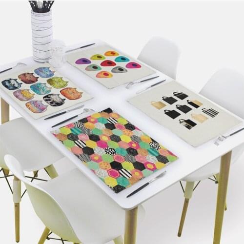 Nordic Dot Printing Geometric Map Pad on The Table Individual Tablecloth 42 * 32Cm Onderzetter Coasters Luxury Servilletas Tela