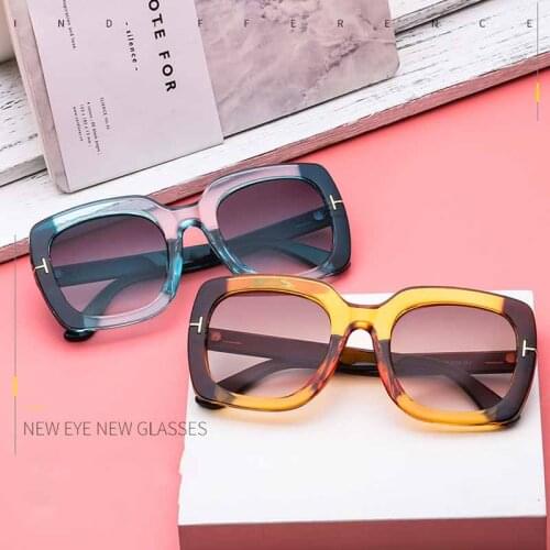DRESSUUP Womens Sunglasses New Box T-style Retro Leopard Men And Women Sunglasses With Two-Color Matching Sunglasses