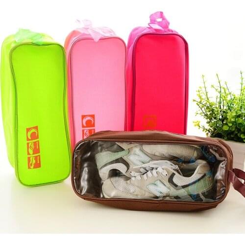 Oxford Shoes Bag Reusable Waterproof Storage Bag Foldable Portable Tote Bag Dustproof Travel Shoe Holder Organizer Zipper Bags