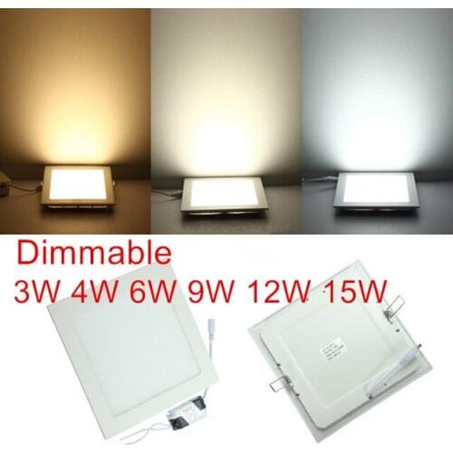 Dimmable LED Ceiling Panel Light 4W/6W/9W/12W/15W/25W Recessed LED Downlight with driver