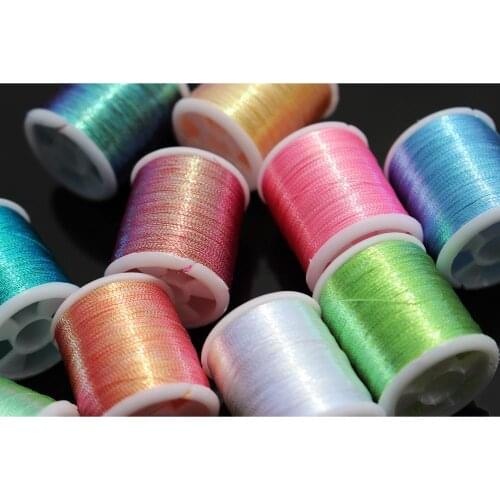 Tigofly 10 pcs colors Pearl Glitter Tinsel 150D Thread 40 yards Fly Fishing Tying Tinsel Line Materials