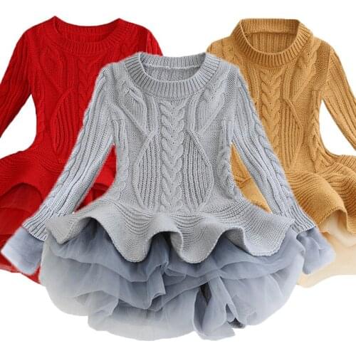 Children Dress 2021 Sweater Princess Dress Kids Dresses For Girls Costume Birthday Party Ball Gown Kids Clothes Girls Vestidos