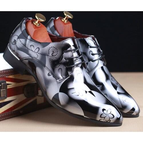 Coiffeur Pointed Shoe For Men Party Shoes Men Formal Oxford Shoes Men Elegant Patent Leather Black Wedding Dress Big Size Bona