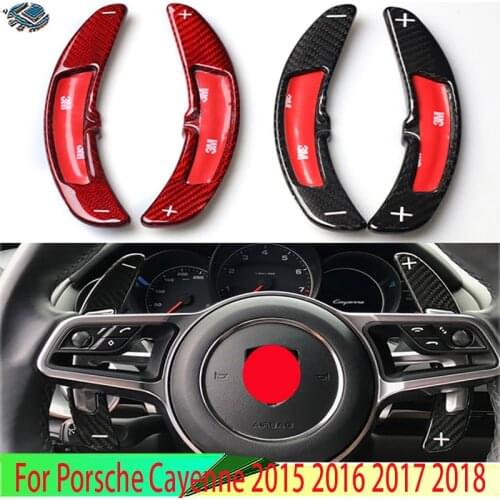 Carbon Fiber Steering Wheel Shift Paddle Extension For Porsche Cayenne 2015 2016 2017 2018