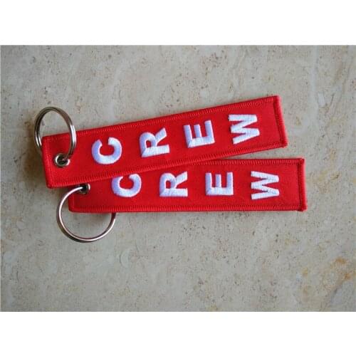 Crew Aviation Fabric Embroidered Key Chain Keyrings