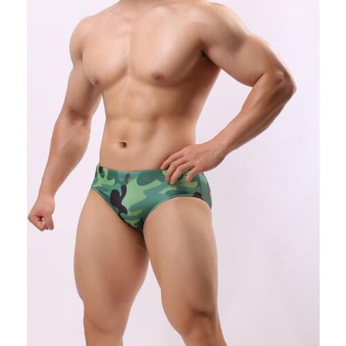 WD194 summer hot navy style men swimsuits beach surfing triangle swim trunk men swimwear sunga sexy camouflage man swim shorts