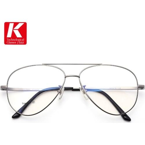 100% Pure Titanium Glasses Super Light Aviator Prescription Eyeglass Frames Myopia Hyperopia Eyeglasses 2021 Korean Eyewear