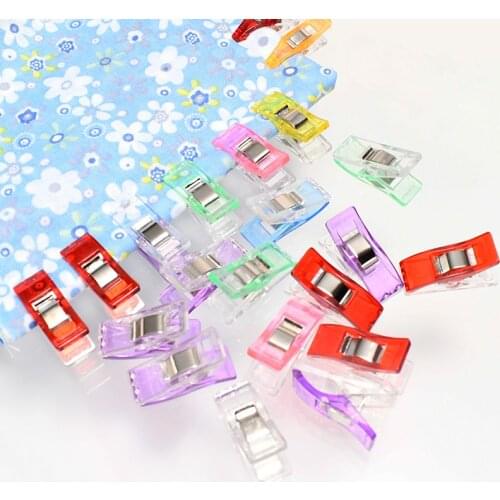 100 pcs Plastic Sewing Clips DIY Patchwork Fabric Quilting Sewing Knitting Garment Clips