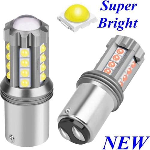 2PCS 1157 P21/5W BAY15D Super Bright LED Car Brake Bulbs Auto Rear Fog Lamp Turn Signals Daytime Running Lights Red White Amber