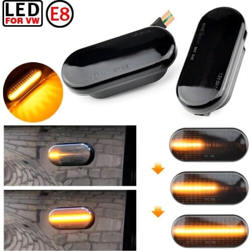 2PCS Smoke Lens Dynamic Flowing LED Turn Signal Side Marker Light Lamp for Volkswagen VW Golf3 4 Bora Lupo Passat Polo