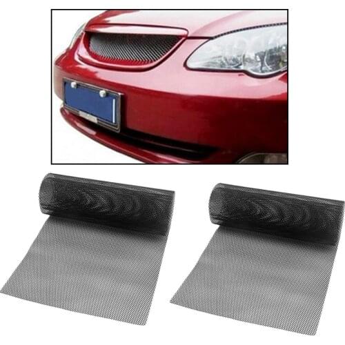 2x Car Vent Silver Aluminum Grille Mesh Sheet Black 39.37x12.99inch Bumper