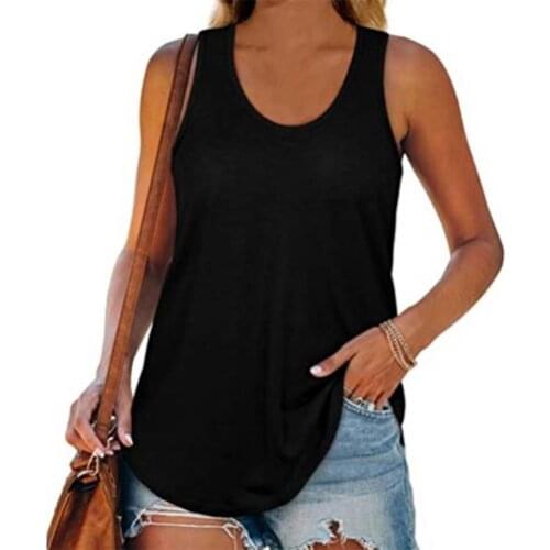 70% Hot Sell Women Sleeveless U Neck Solid Color Loose Vest Crop Top Streetwear for Workout