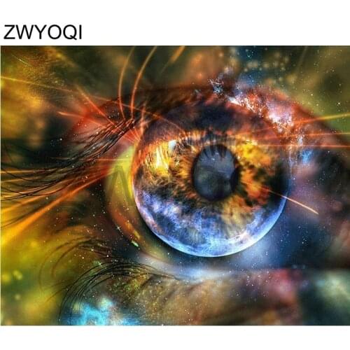 Full Round Diamond embroidery Cross stitch eye DIY 3D Diamond mosaic eye Full Square Diamond painting eye forest scenery eyelash