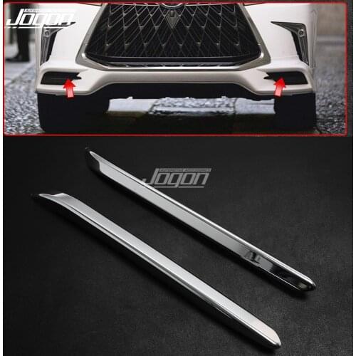 Car Front Bumper Side Vent Splitter Lip Trim For Lexus LX570 2017- 2020 ABS Chrome 2pcs