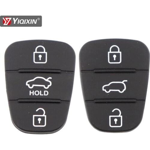YIQIXIN Remote Key Case Rubber Pad 3 Button Repair Skins For Hyundai Creta I10 I20 I30 IX45 For Kia K2 K5 Solaris Rio Sportage