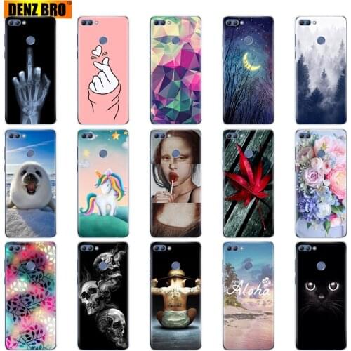 For huawei P smart 2018 Enjoy 7S case soft tpu silicone back cover for phone case 360 full protective clear Painted coque bumper