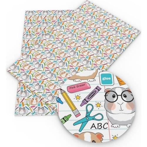 David accessories 20*33cm Back to School Faux Leather Fabric for Bows Synthetic Leather Sheets in Crafts DIY Materials,1Yc9669