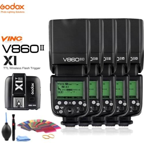 Godox Ving V860II V860II-C/N/S/O/F TTL HSS 1/8000 Speedlite Flash + X1T Transmitter for Canon Nikon Sony Olympus Panasonic Fuji