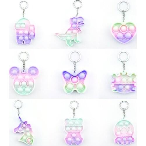 Relieve Stress Toys Pendant Keychain for Women Men Simple Fashion Multicolor Bag Car Key Chain Accessory Children Funny Toy Gift