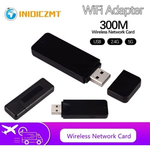 INIOICZMT 300Mbps Wifi Adapter High Speed 2.4G & 5G RT5572 Universal Dual Band Wireless Network Card Mini USB 2.0 Portable