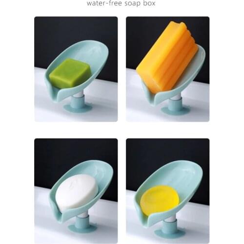 Leaf Shape Soap Box Drain Soap Holder Box Bathroom Shower Soap Holder sponge Storage Plate Tray Bathroom Supplies Bathroom Gadge