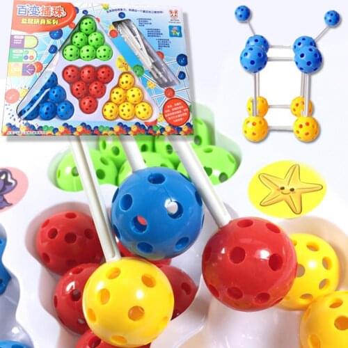 2019Colorful Balls Sticks DIY Building Blocks Construction Set Educational Kids Toy gift for children Children Christmas Gift