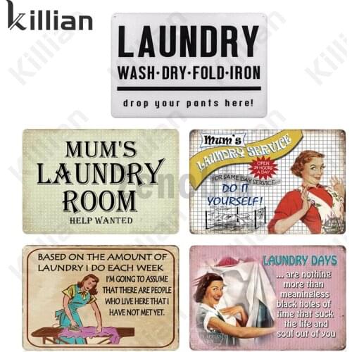 24Metalretro Laundry Metal Plaque Shop Metal Painting Decor Girl Metal Plate Wall Art Club Metal Poster Metal Decoration